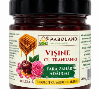Dulceață de Vișine cu Trandafiri fără zahăr cu miere Paboland
